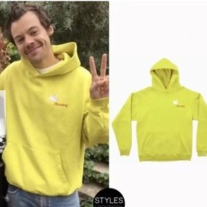 Pleasing hooded sweatshirt XL unisex size yellow bubble fish graphic sweatshirt